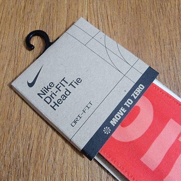 Nike Dri-Fit Technology Head Tie Unisex Headband White Red Just Do It One-size - Picture 3 of 10